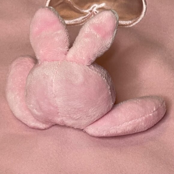 Babyboom Baby Lovey Security Blanket Bunny Plush Satin Ruffle Trim 17.5"x18" - Picture 4 of 10